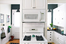 Pintado en color blanco de los muebles de cocina