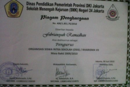 Piagam Ketua OSIS