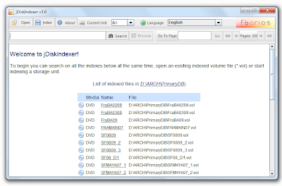 jDiskIndexer disk indexer software