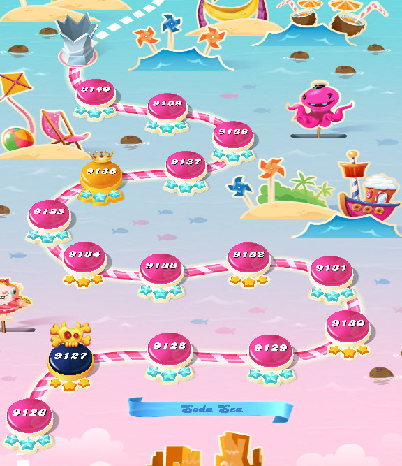 Candy Crush Saga level 9126-9140