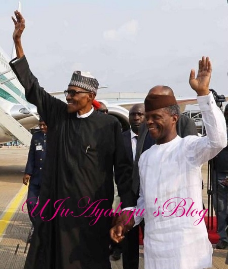 .As President Buhari Celebrates Osinbajo On Return To Today (Photos) ...Holds Secret Meeting With Osinbajo, Security Chiefs