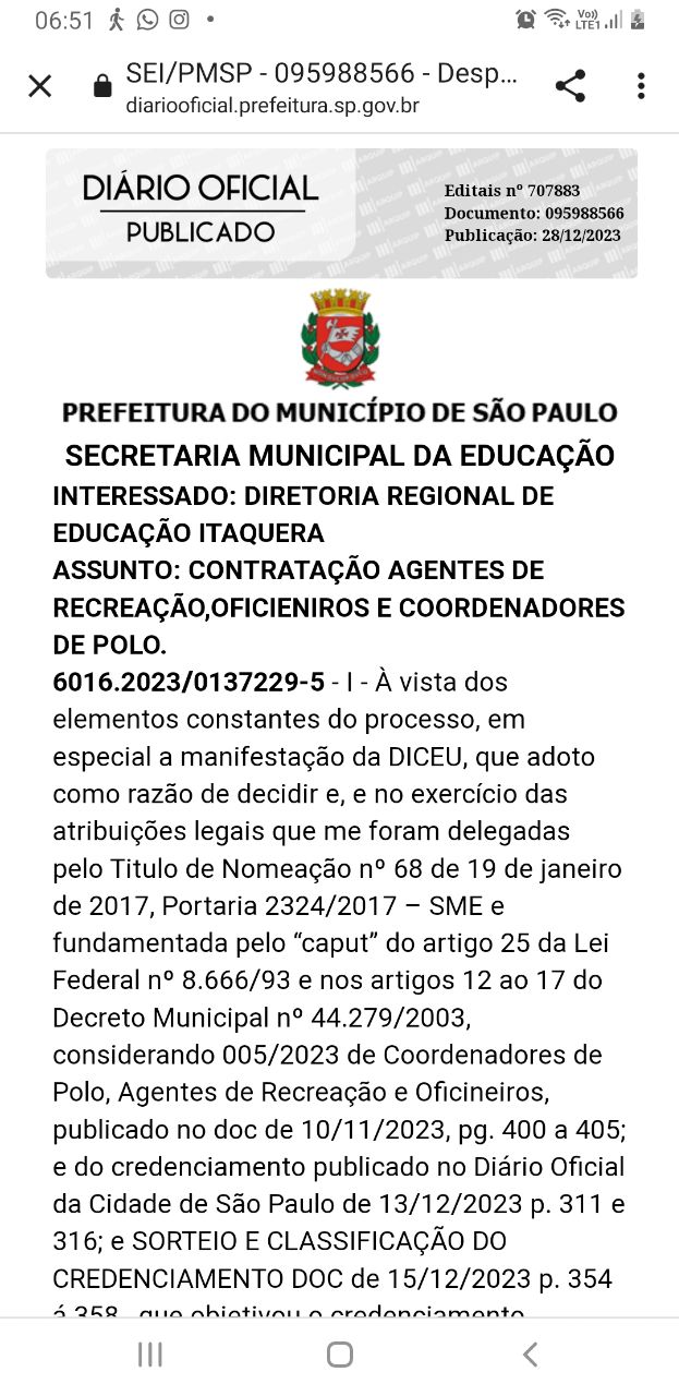 DRE Itaquera: contratação para recreio nas férias