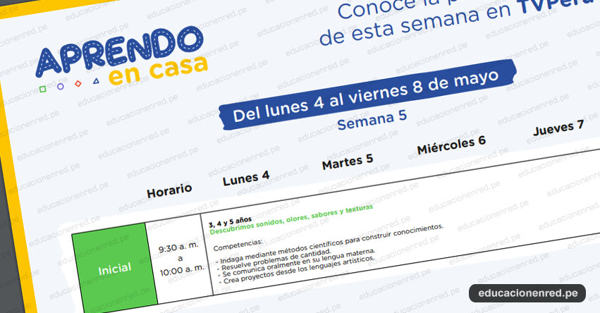 MINEDU: Conoce la nueva programación «Aprendo En Casa» del Lunes 4 al Viernes 8 de Marzo ingresando a www.aprendoencasa.pe