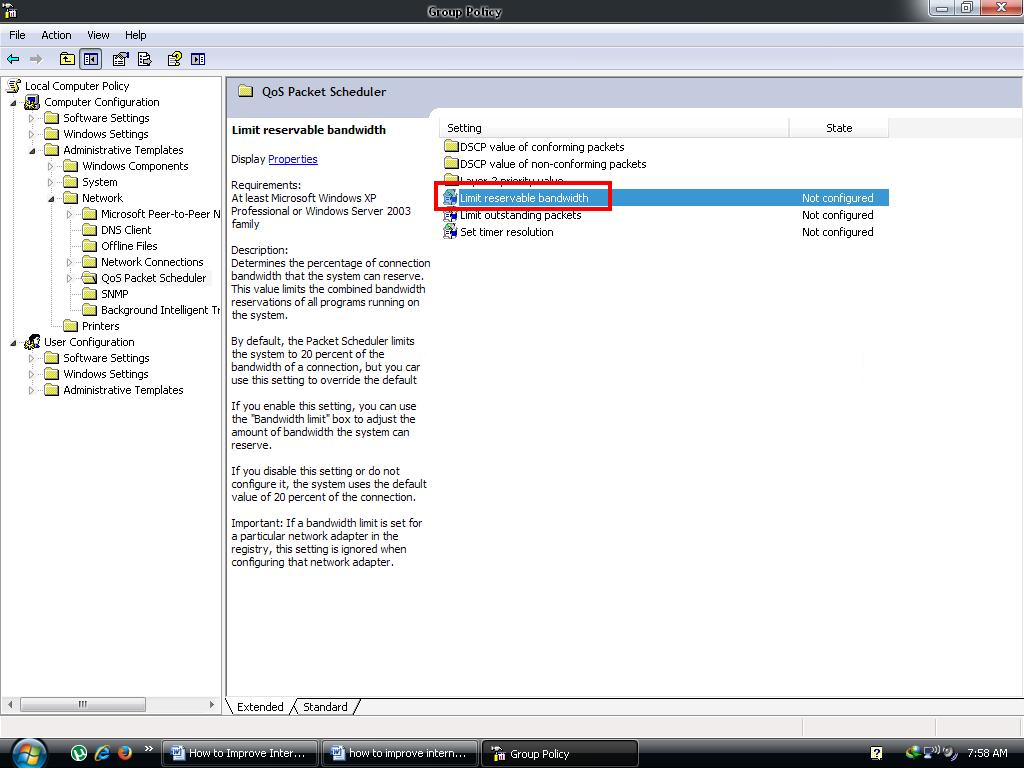 Simply Double click on Limit reservable bandwidth