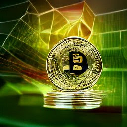 Shows sort of Bitcoin image with animation style of effect around it