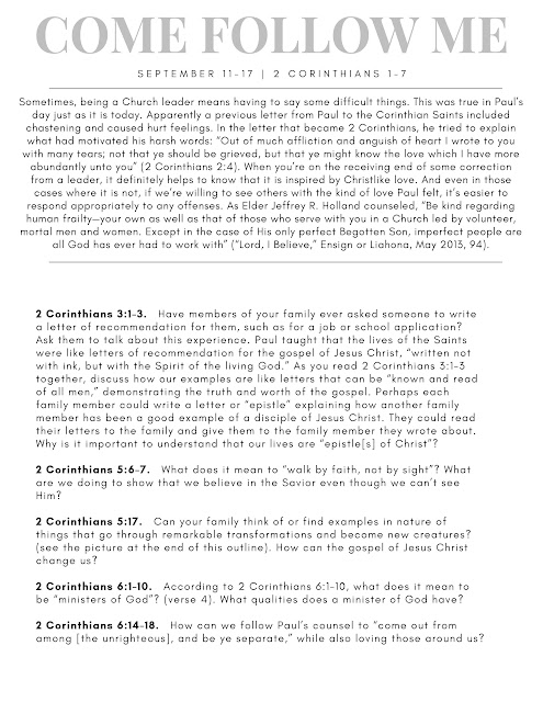 Come Follow Me Bible Study Printable without photo.