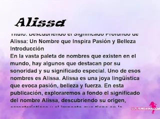 significado del nombre Alissa