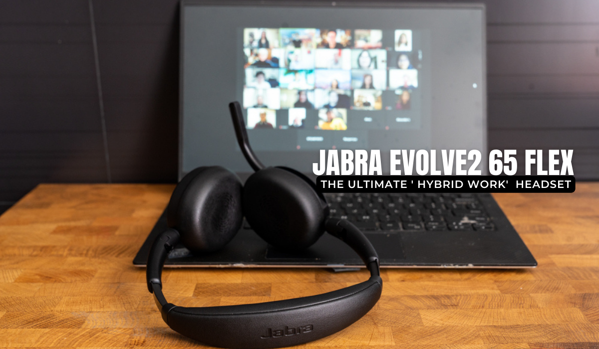 Jabra Evolve2 65 Flex Stereo Headset with Bluetooth, Wireless Charging Pad  - Noise-Cancelling ClearVoice Technology & Hybrid Active Noise Cancellation