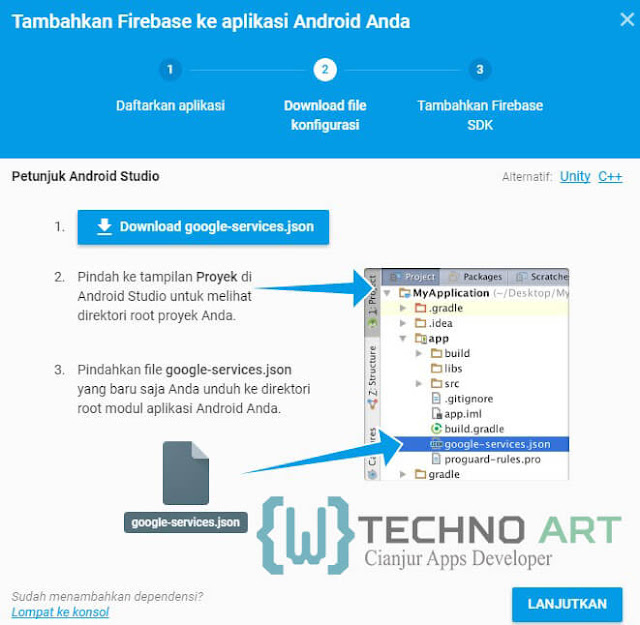 Download File Konfigurasi google-services.json