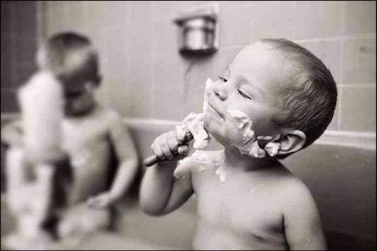 shaving baby