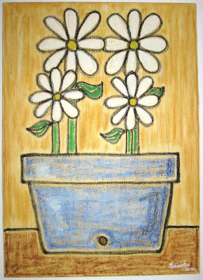 Pintura: Vaso com Flores´- Óleo sobre tela