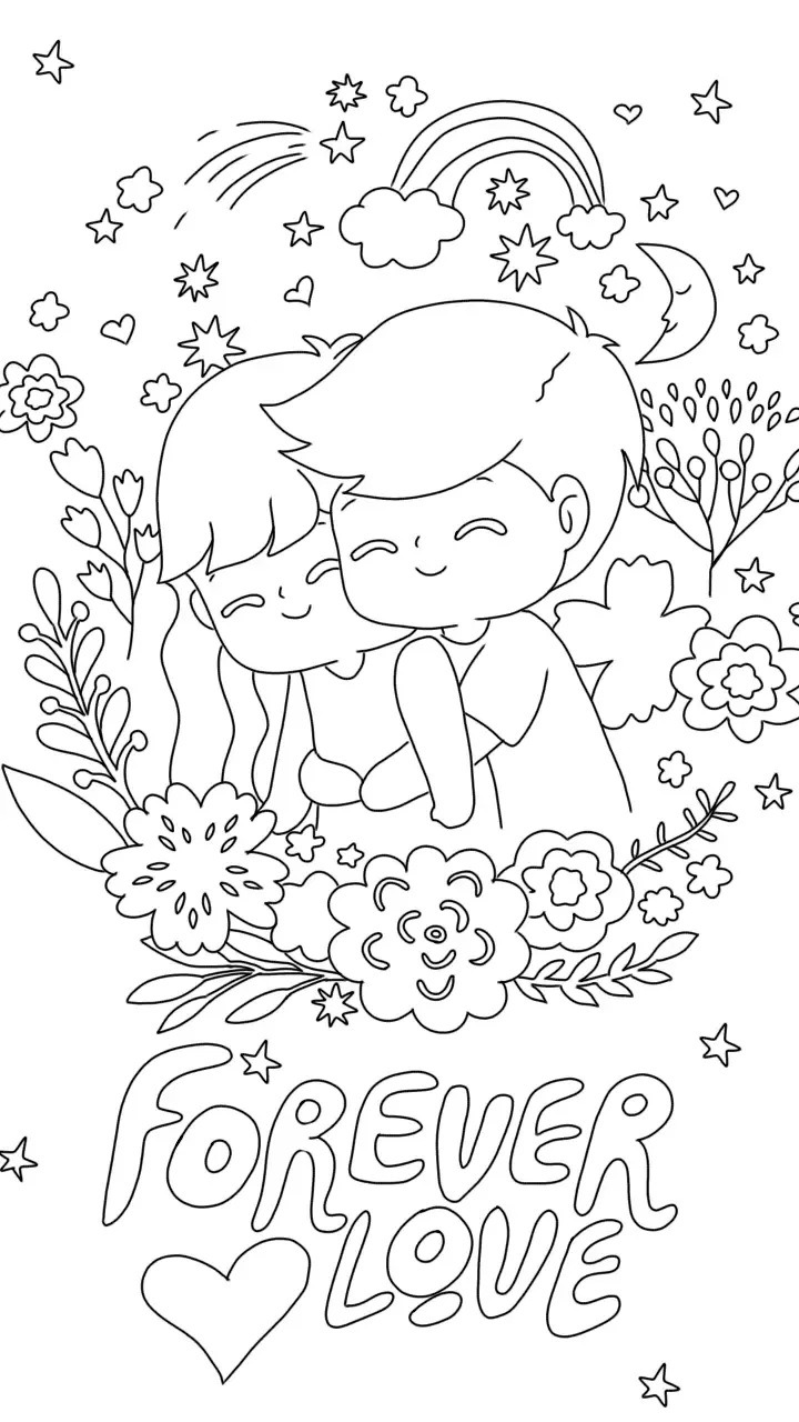Forever love coloring pages for kids