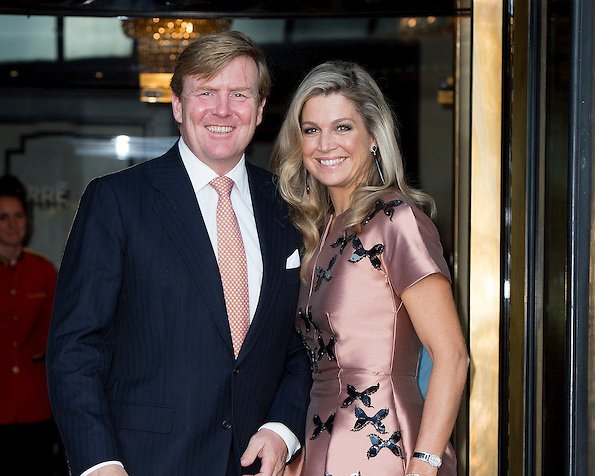 Queen Maxima and King Willem-Alexander and Princess Beatrix at Carre theater for the final celebrations of 200 years Kingdom of the Netherlands in Amsterdam. 