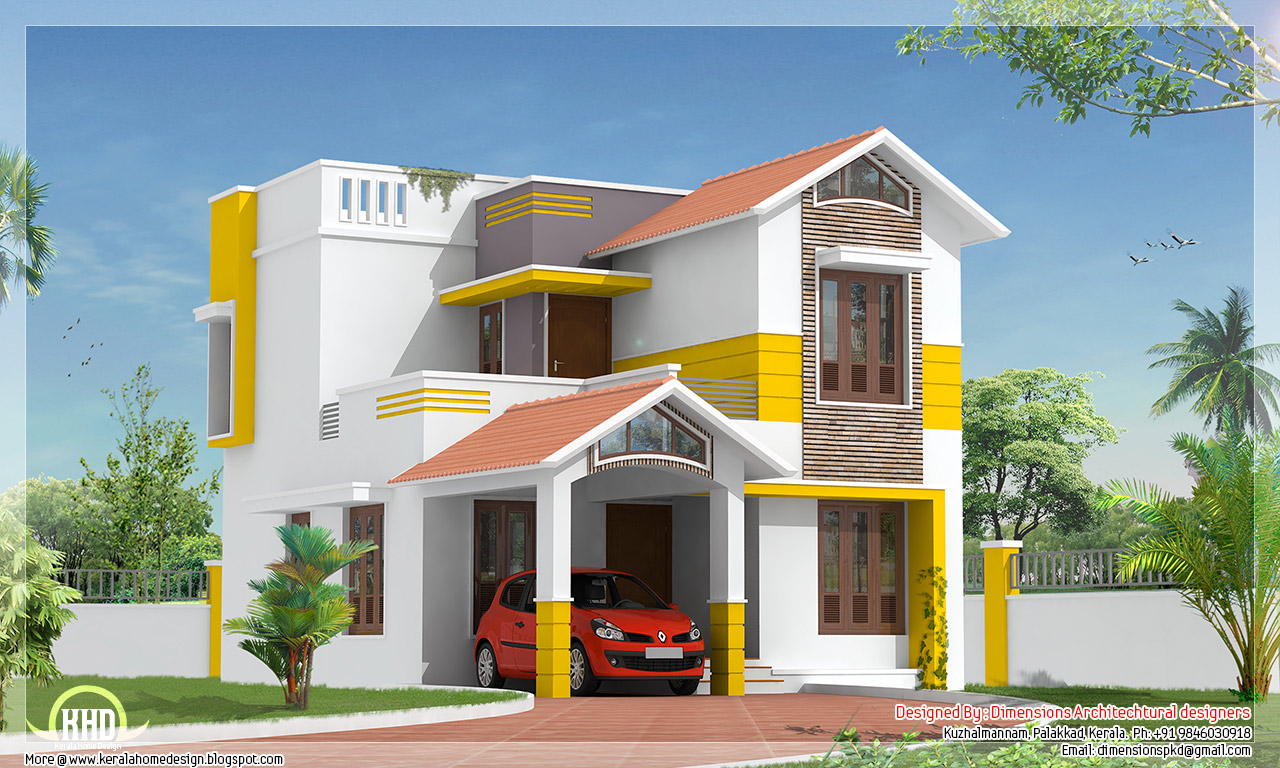 Beautiful 1500  square  feet  villa design Kerala  home  