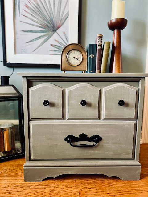 before and after roadside rescue night stand makeover painted