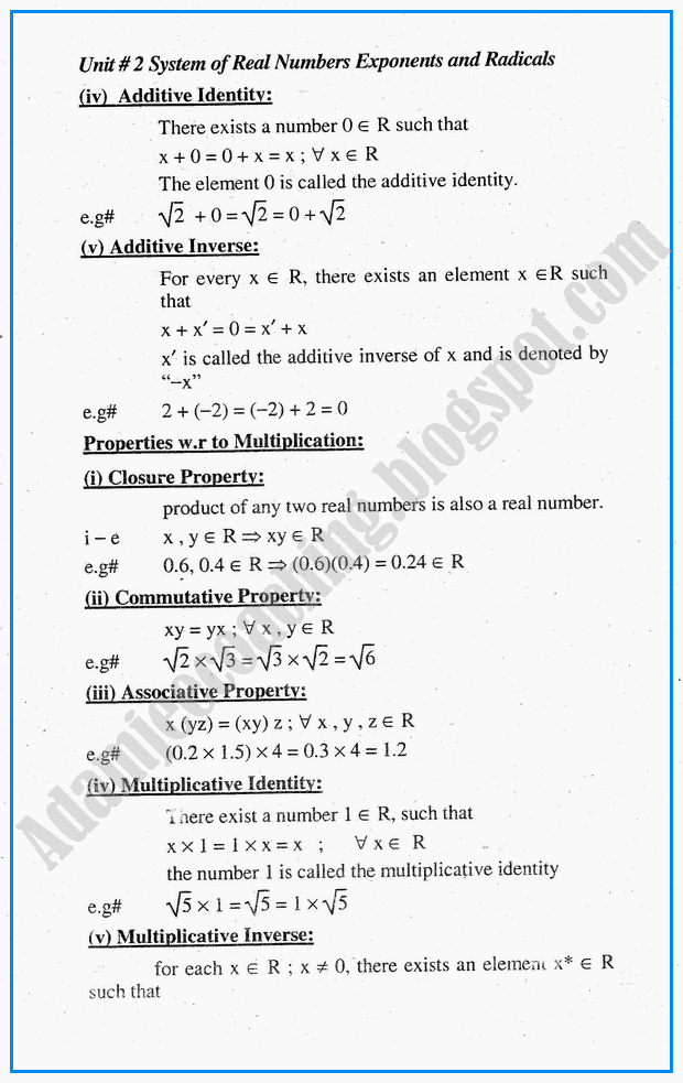 system-of-real-numbers-exponents-and-radicals-definitions-and-formulae-mathematics-notes-for-class-10th