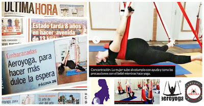 Entrevista  Diario ULTIMA HORA , AEROYOGA® Y EMBARAZO con la obstetra Marta Cabrera, psicóloga clínica, es profesora certificada AeroYoga® AeroPilates® en Paraguay