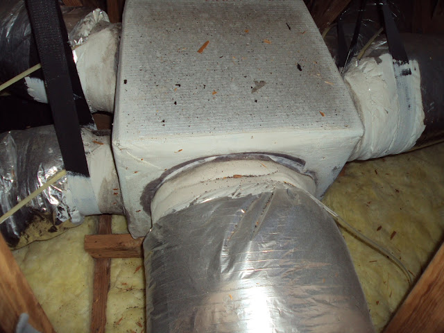 HVAC duct joints leaking in the attic - 1homeinspector.com