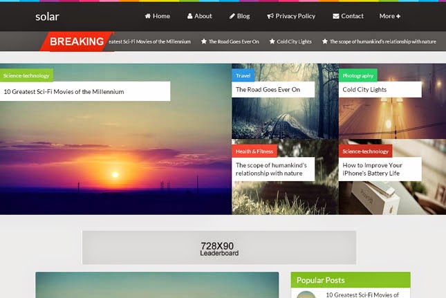 Solar Responsive Blogger Template