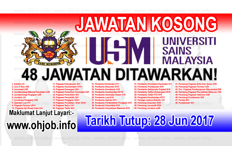Job Vacancy at Universiti Sains Malaysia - USM - JAWATAN ...