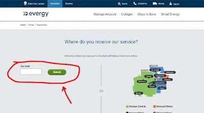 Evergy Login : Provide your Zip Code and setup your profile