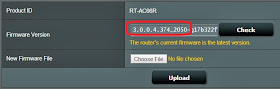 ASUS RT-AC66R showing an old firmware is current