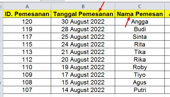 Menambahkan kolom pada bagian tertentu di Excel