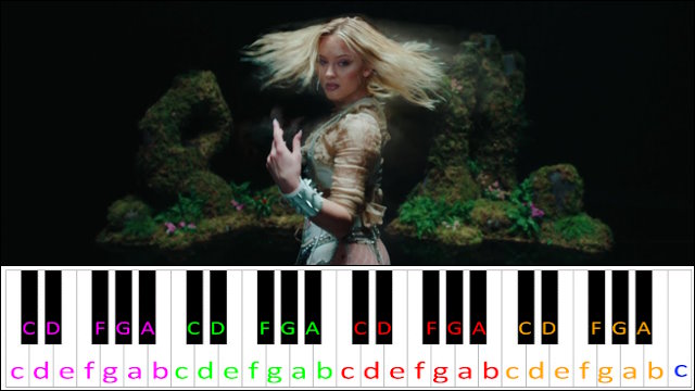 Can't Tame Her by Zara Larsson Piano / Keyboard Easy Letter Notes for Beginners