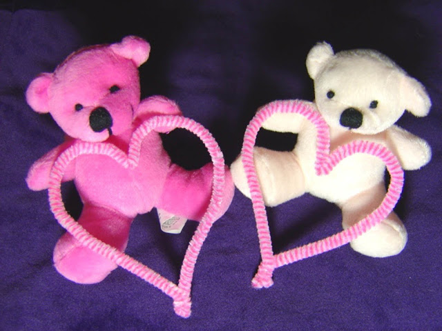 Beautiful Pink Teddy Bear White Teddy Bear With Pink Hearts