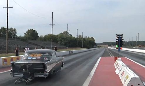 200-mph '57 Chevy @ Hot Rod Drag Week... In-Car Video!