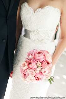 pink english tea rose bouquet