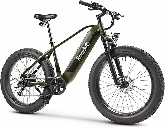 Roadvo 26'' Fat Tire Mountain Electric Bike Mountain-Bikes