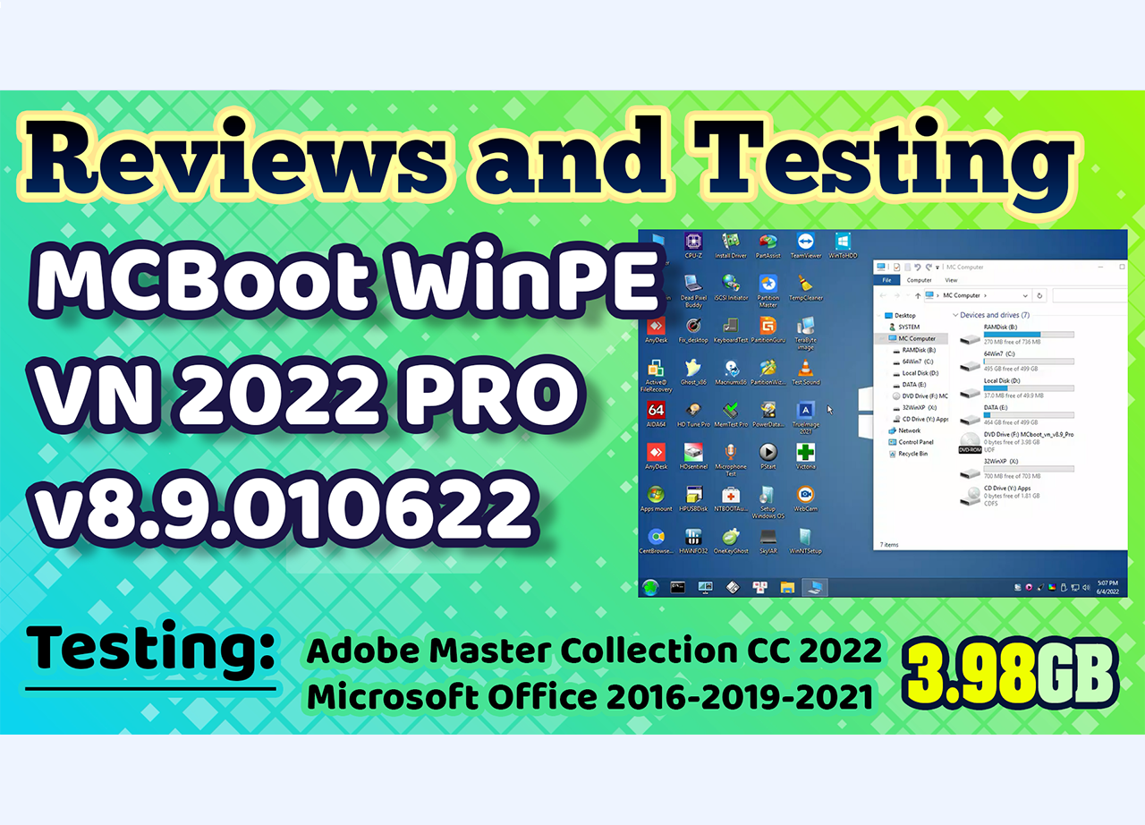 Review MCBoot WinPE VN 2022 PRO v8.9.010622