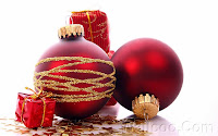 Red Christmas Balls Wallpaper