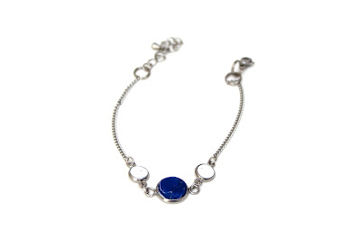 bracelet collection imitation marbre bleu foncé stenna bijoux fantaisie polymere faits main lille