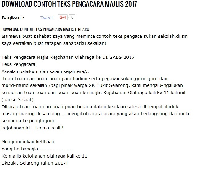 DOWNLOAD CONTOH TEKS PENGACARA MAJLIS TERKINI TIRAI HIDUP 