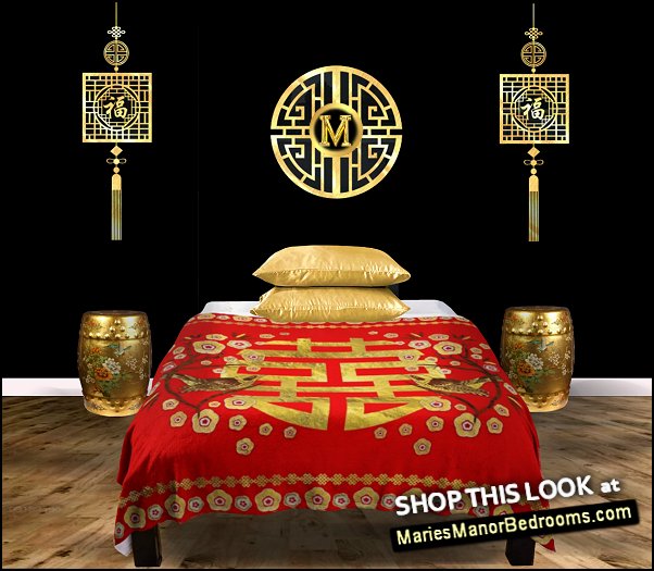 Chinese themed bedroom  decorating ideas Chinese themed home decor.