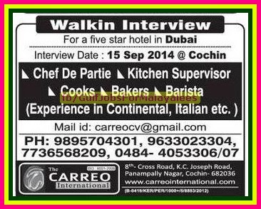 five star Hotel Job Vacancies for Dubai