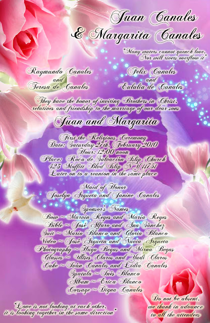 Invitación para Bodas elegante y novedosa morado lila con rosas rosadas y tulipanes rosa