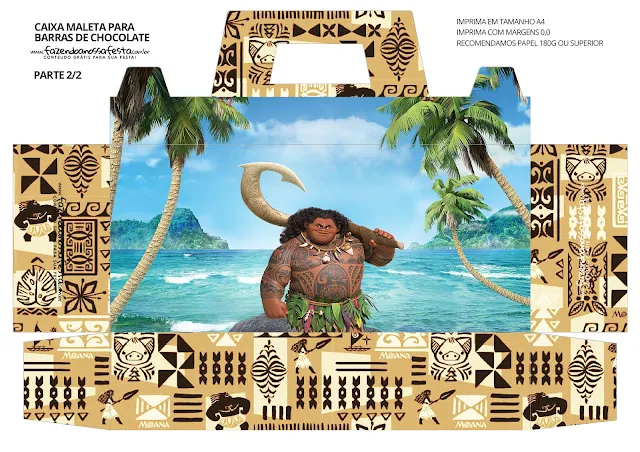 Moana Free Printable Suitcase Box. 