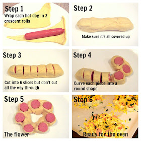 Flower Hot Dogs - step by step from My Recipe Journey