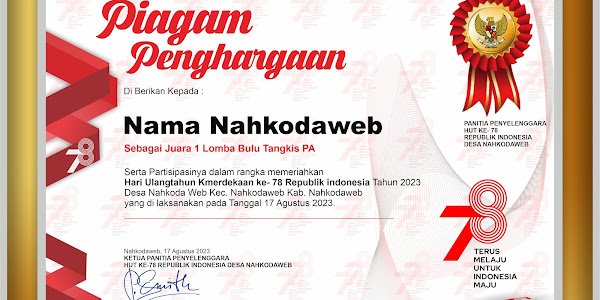 Download Piagam HUT REPUBLIK INDONESIA ke-78 Tahun 2023