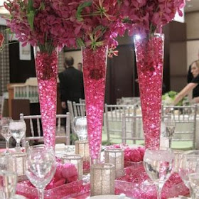 Beautiful Pink Crystal Wedding Decorations