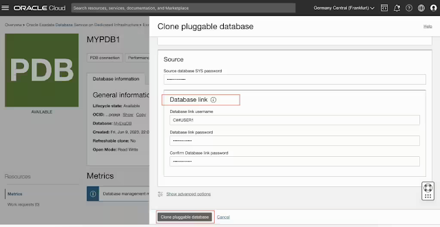 Enhanced PDB automation on Exadata and Base Database Services