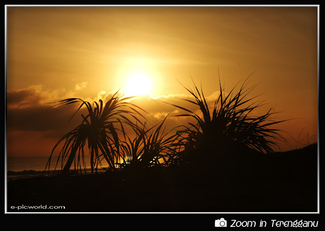 Sunrise and silhouette at Lembah Bidong beach