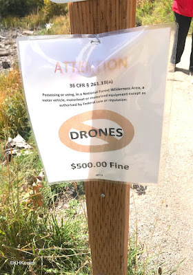 No Drones sign in Maroon Bells