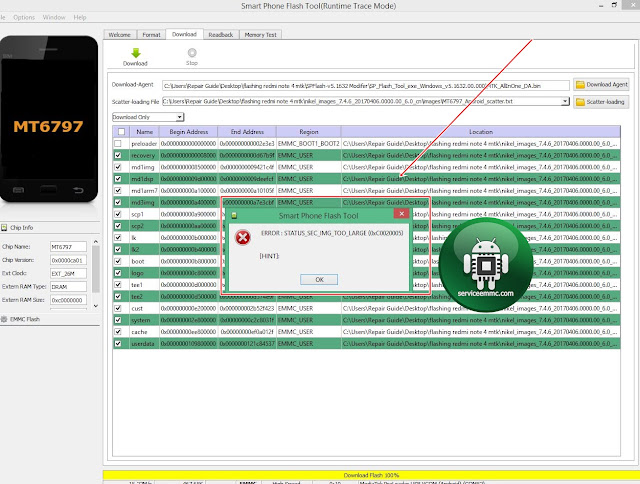Fix Error:status_sec_img_too_large PADA Spflashtool