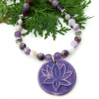 lotus flower yoga necklace