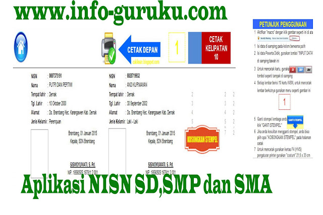 Aplikasi Kartu NISN Sederhana dengan Format Excel