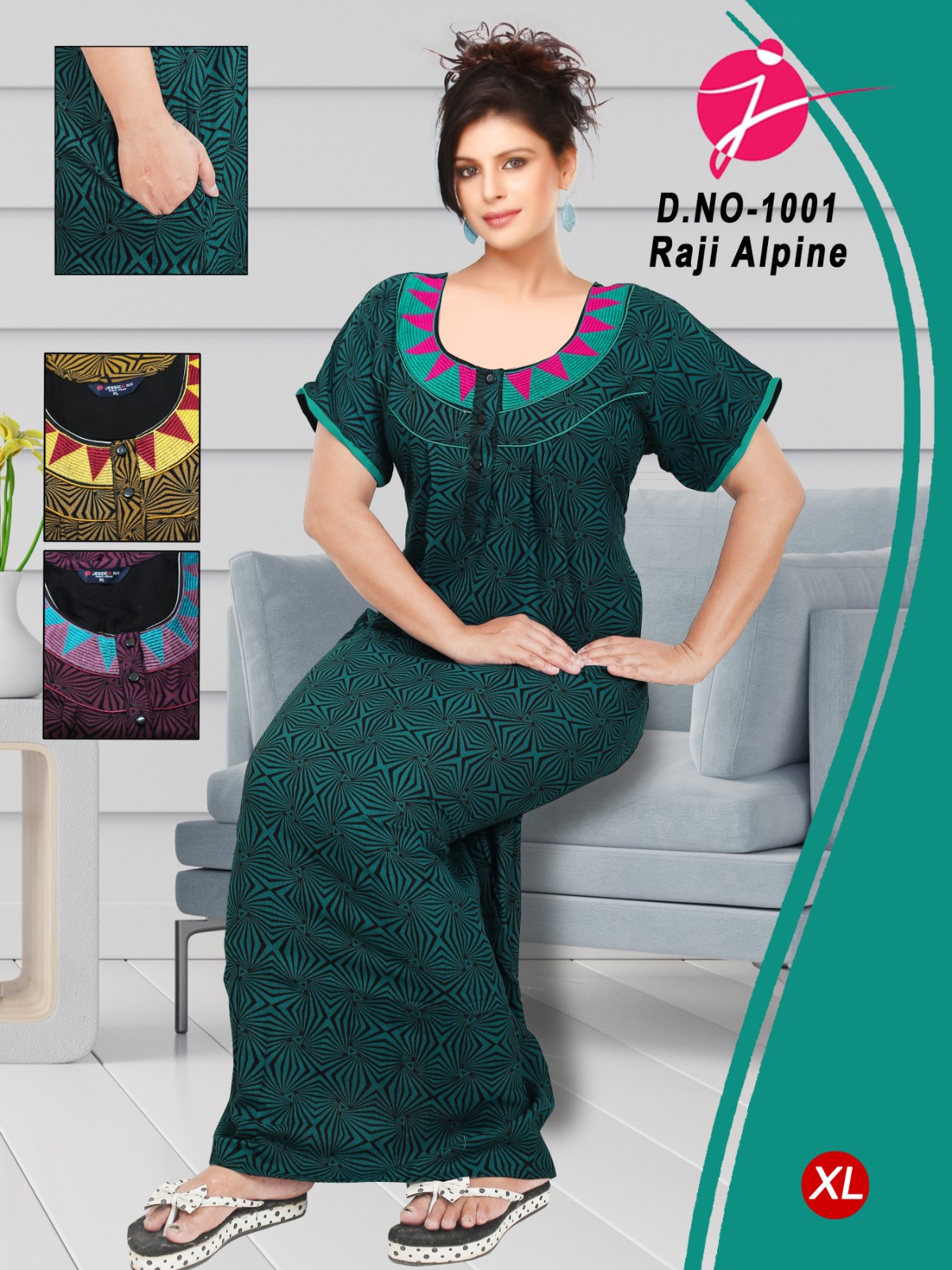 Raji 2505 Jnx Night Gowns Manufacturer Wholesaler